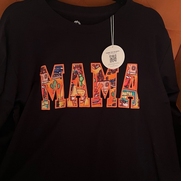 Hunter Grace Mama Crew XL Vibrant Black Crewneck Sweater- bamboo - Picture 5 of 7